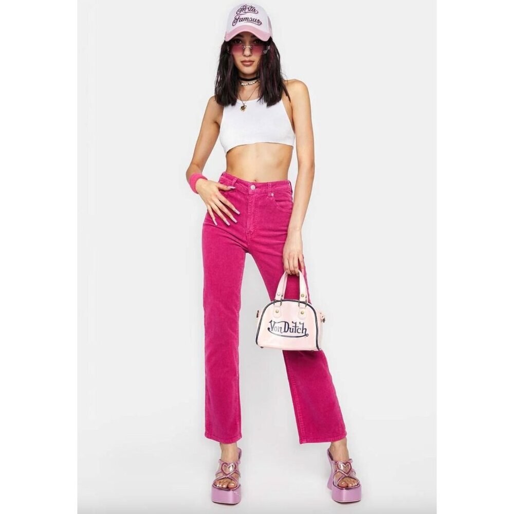 Rolla's Original Straight Magenta Corduroy Pants Womens Size 25